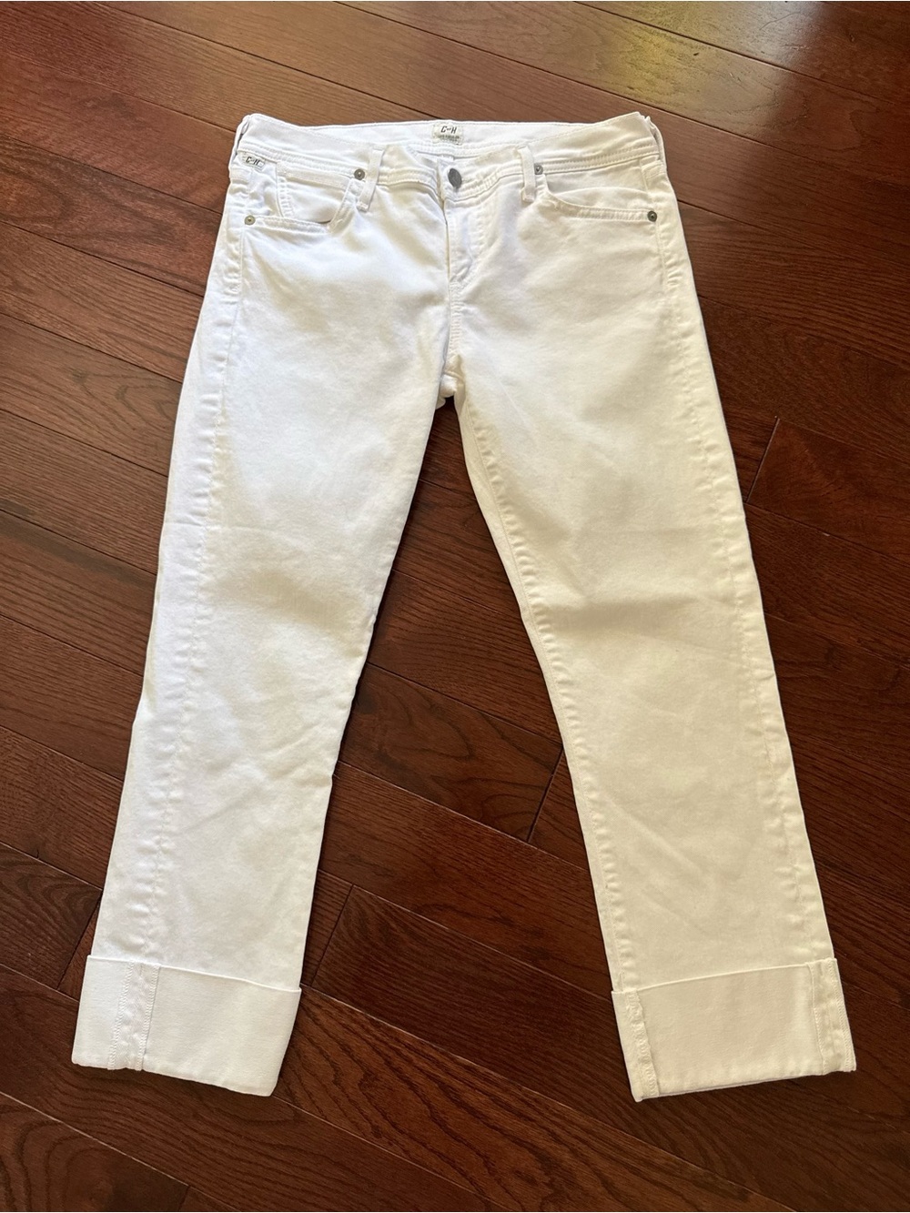 Citizens Of Humanity Designer White Dani Straight Leg Cropped Jeans Women’s 29